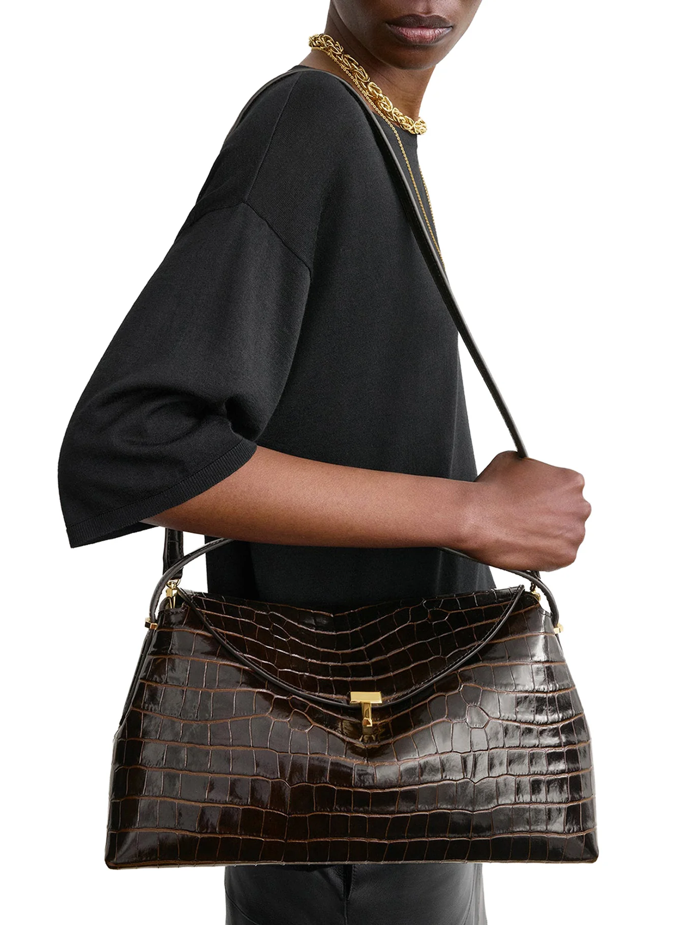 T-LOCK BAG WITH CROCODILE PRINT - Image 3
