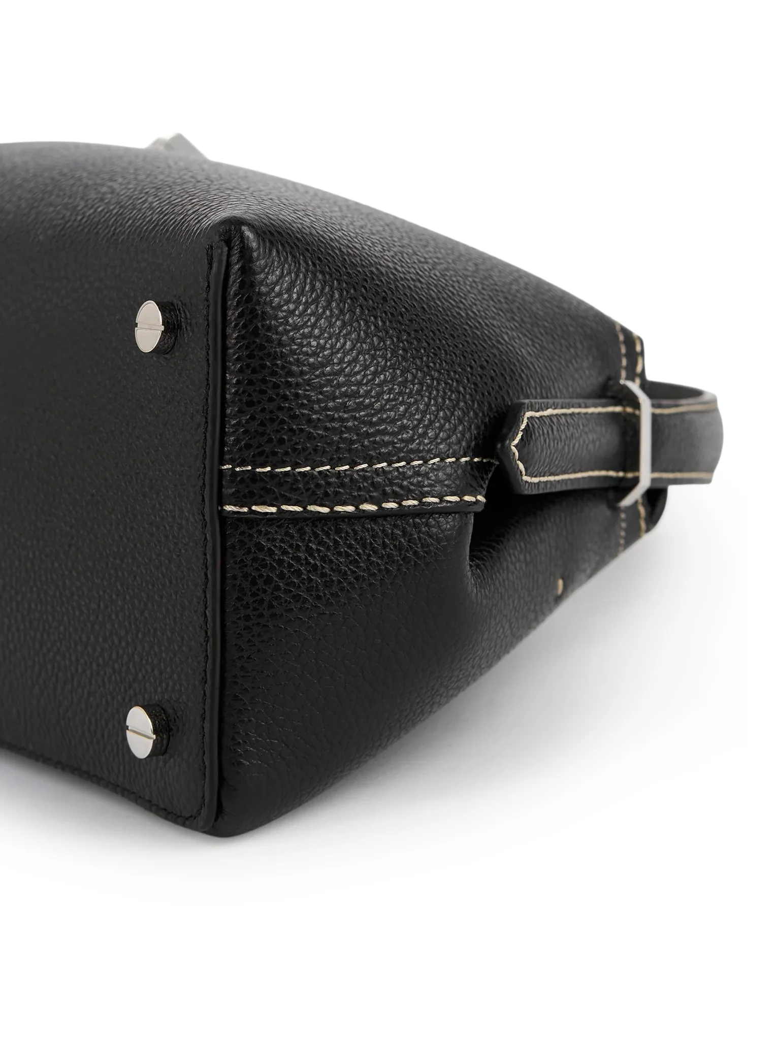 T-LOCK LEATHER BAG WITH CONTRASTING STITCHING - Image 6