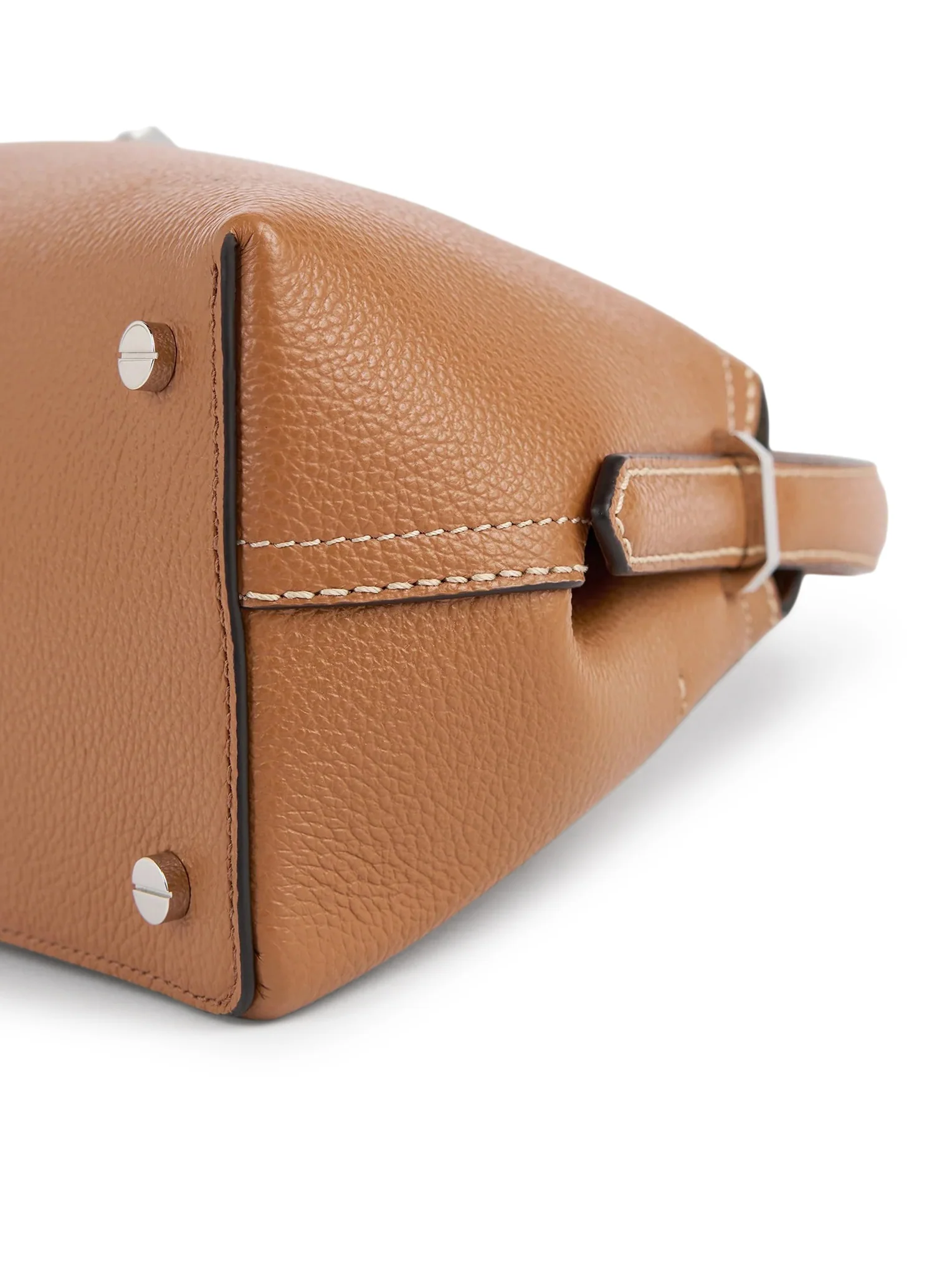 T-LOCK LEATHER BAG WITH CONTRASTING STITCHING - Image 6