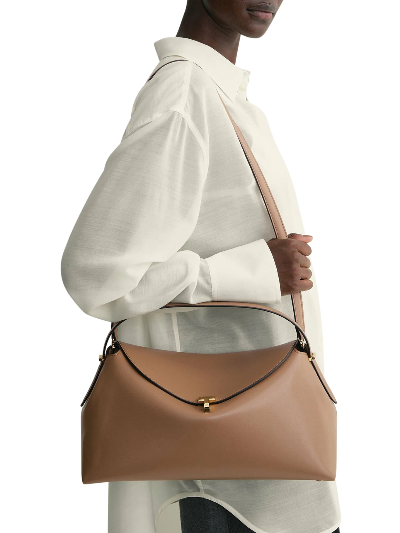 T-LOCK LEATHER TOP HANDLE CAMEL - Image 2