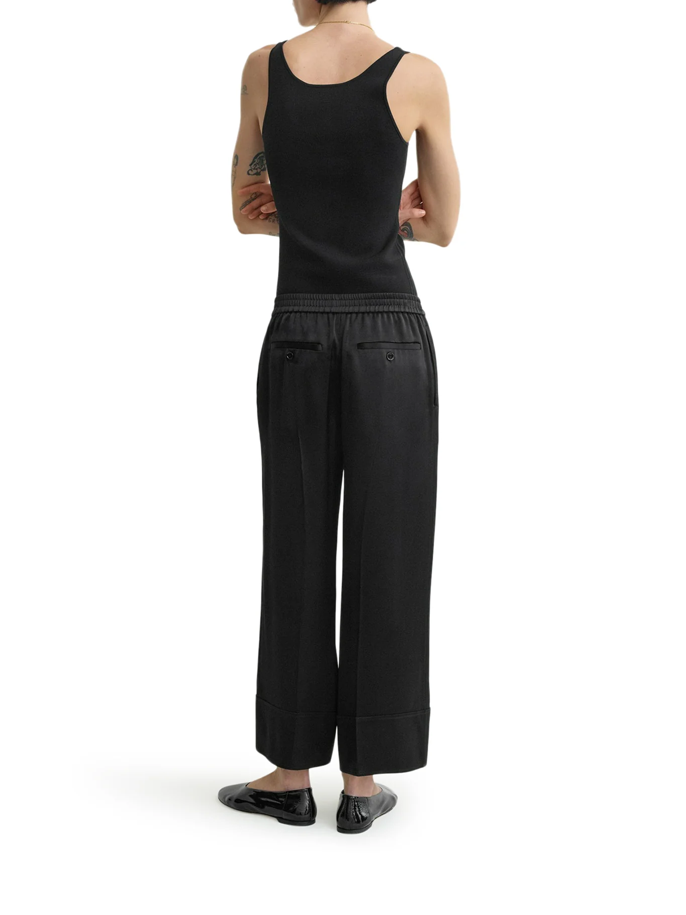 WIDE-LEG SATIN TROUSERS WITH DRAWSTRING - Image 4