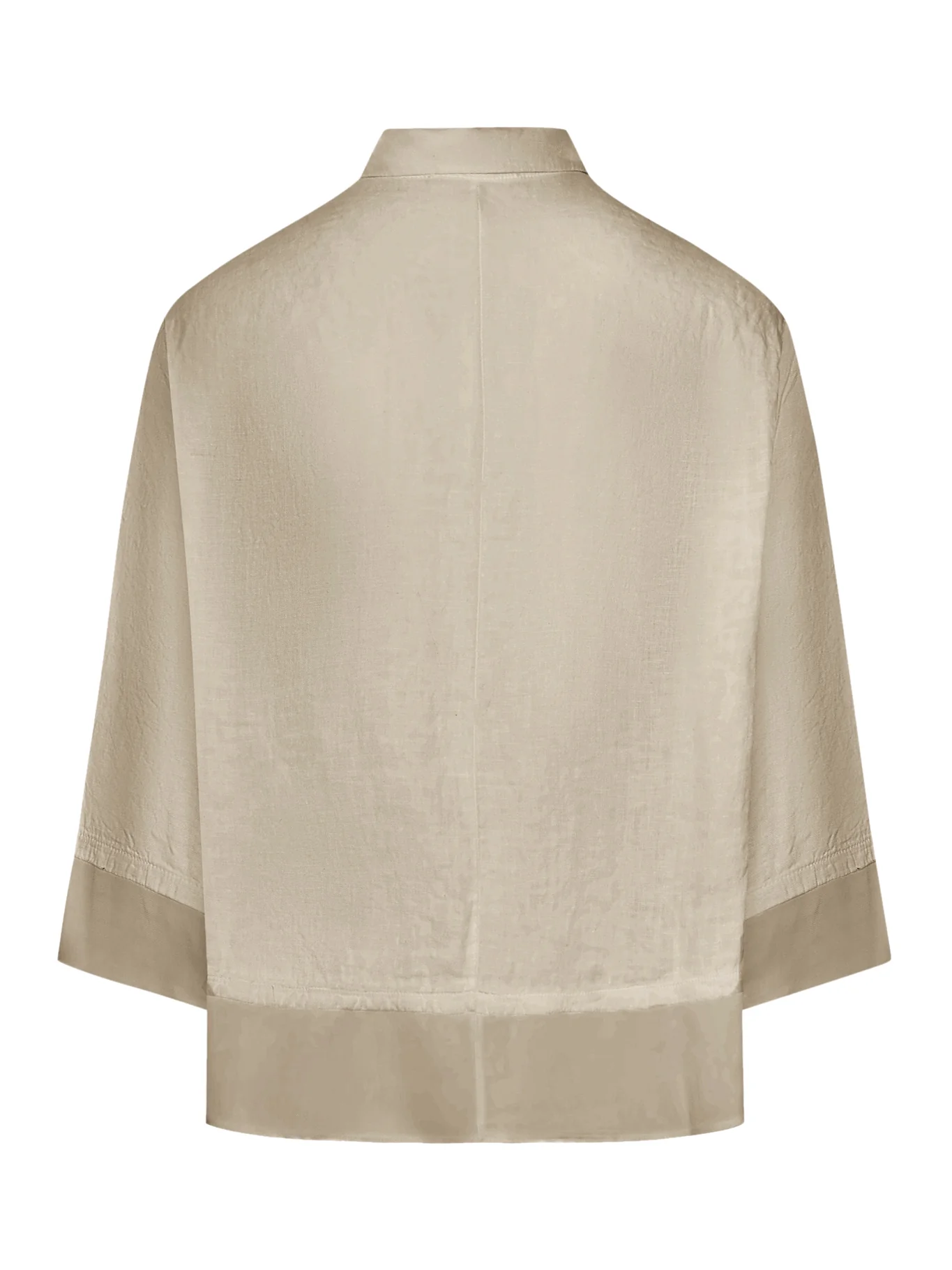 3/4 SLEEVE LINEN SHIRT WITH GEORGETTE INSERTS - Image 2