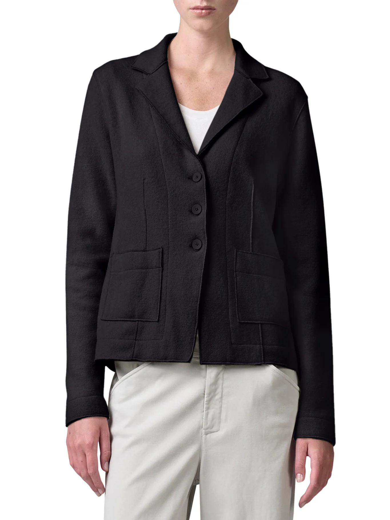 SHAPED WOOL JACKET WITH HERRINGBONE PATTERN INSIDE - Image 3
