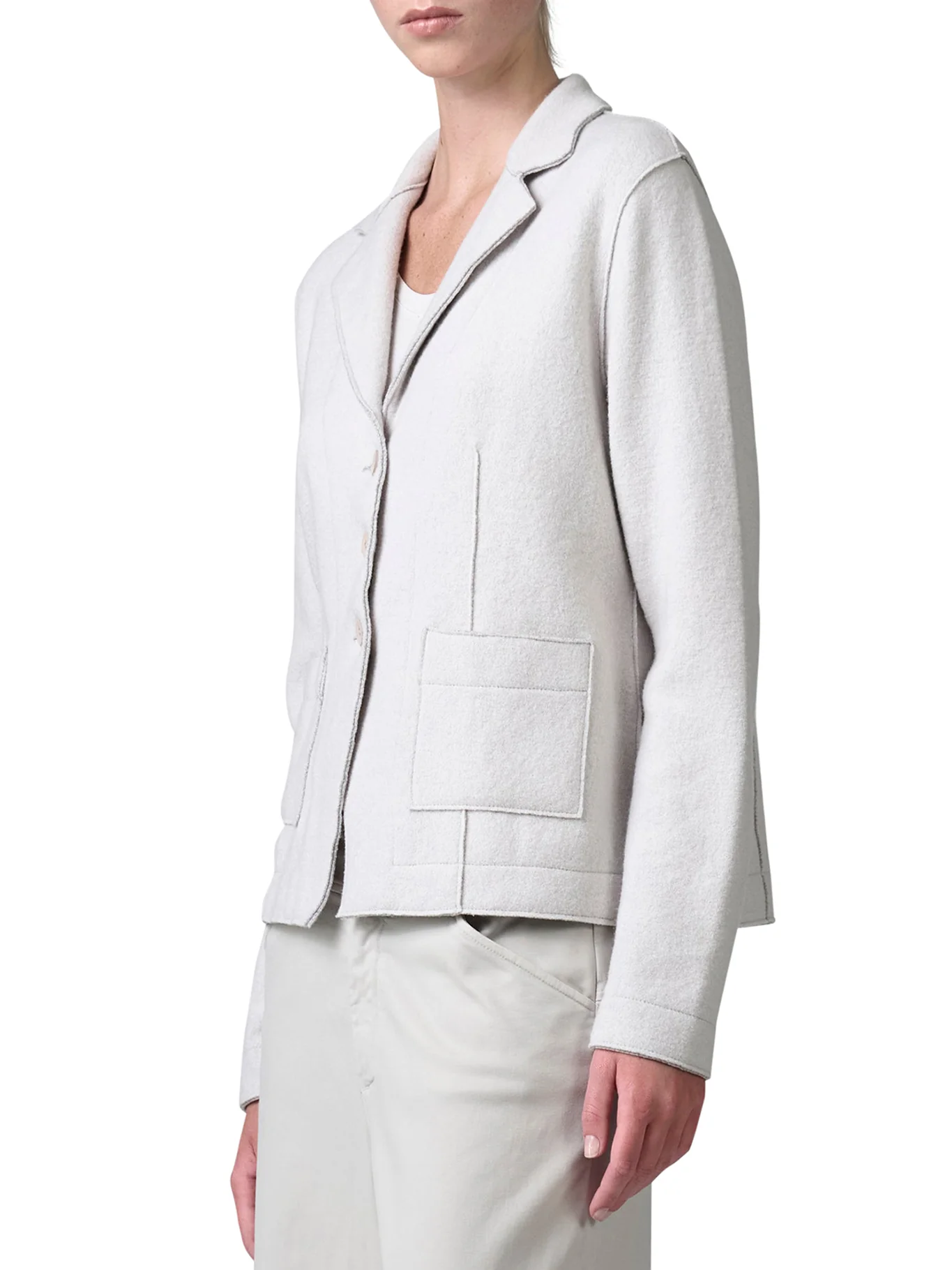 SHAPED WOOL JACKET WITH HERRINGBONE PATTERN INSIDE - Image 5