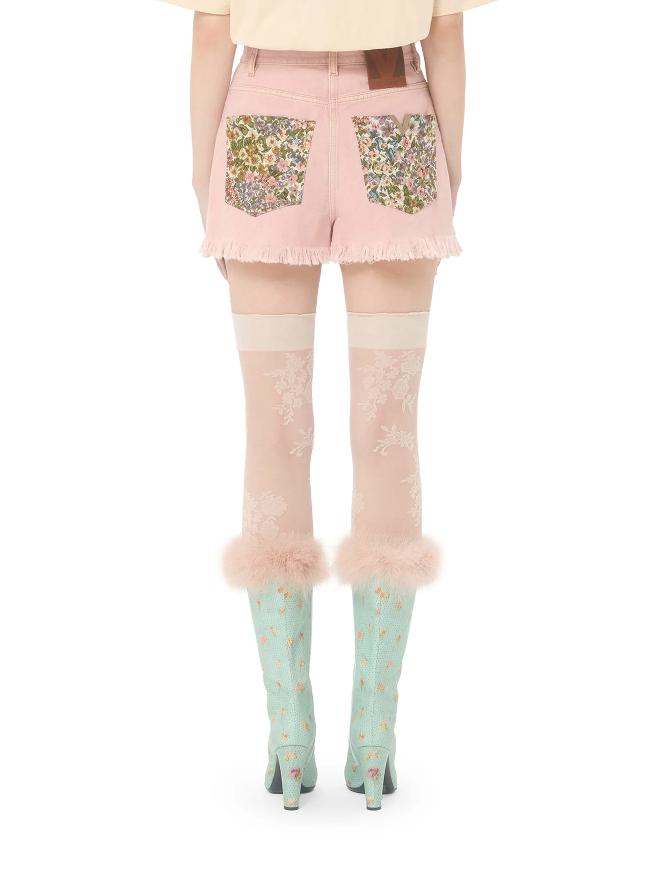 DENIM SHORTS WITH FRINGED HEM - Image 4