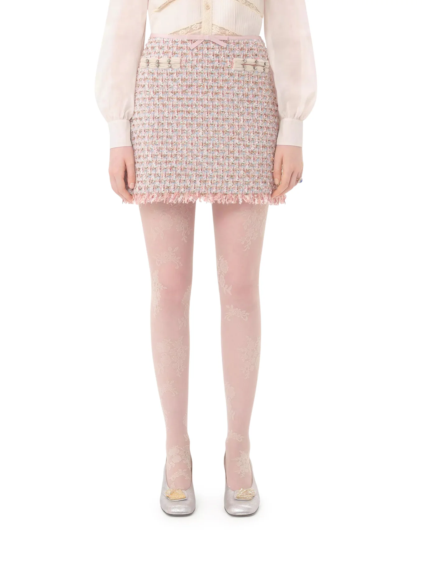 EMBROIDERED TWEED SKIRT - Image 3