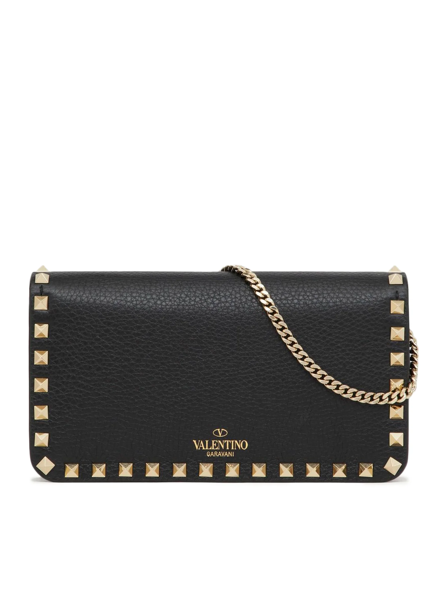 ROCKSTUD CHAIN POUCH IN GARNET CALFSKIN - Image 3
