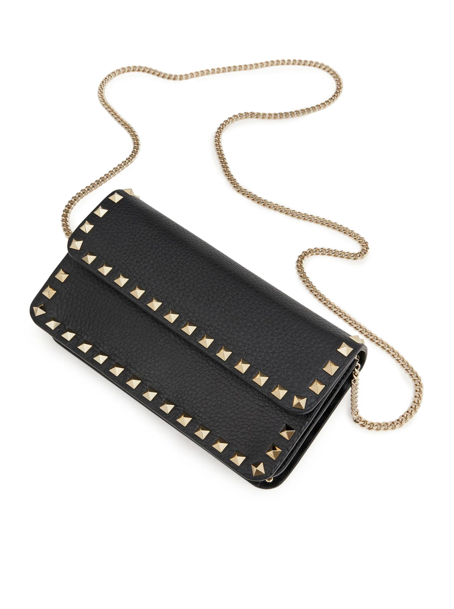 ROCKSTUD CHAIN POUCH IN GARNET CALFSKIN - Image 5