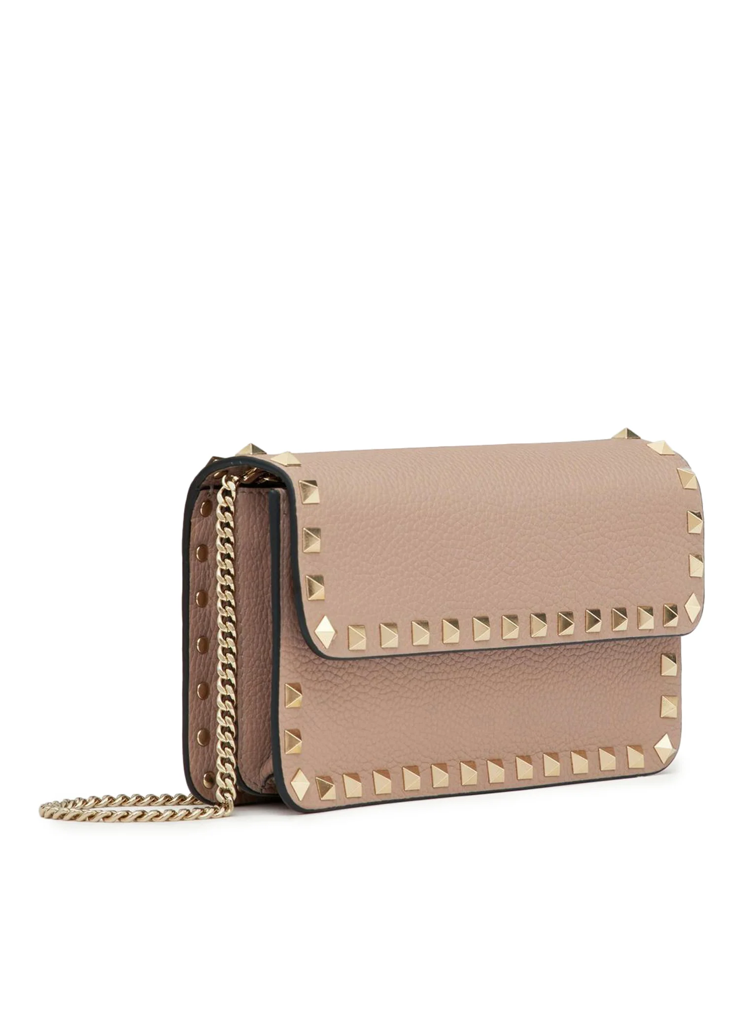 ROCKSTUD CHAIN POUCH IN GARNET CALFSKIN - Image 2