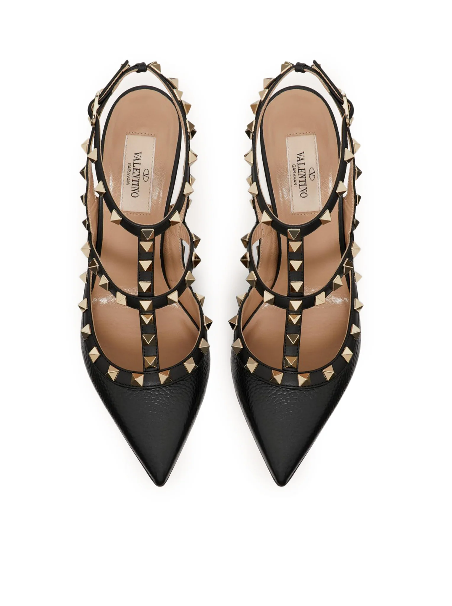 ROCKSTUD GARNET CALFSKIN STRAPS PUMPS 100MM - Image 5
