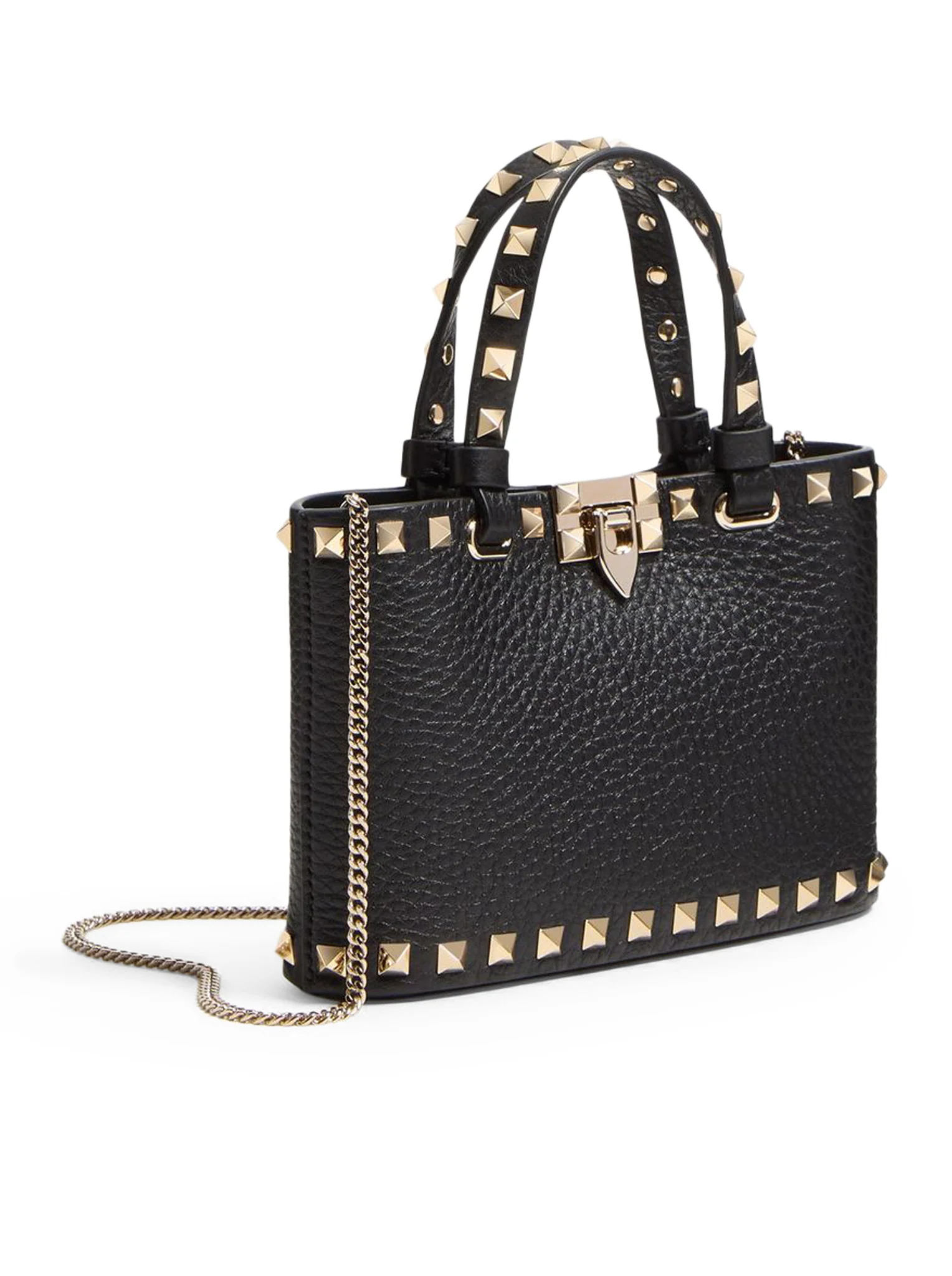 MINI ROCKSTUD SHOPPING BAG IN GRANATE CALFSKIN - Image 4