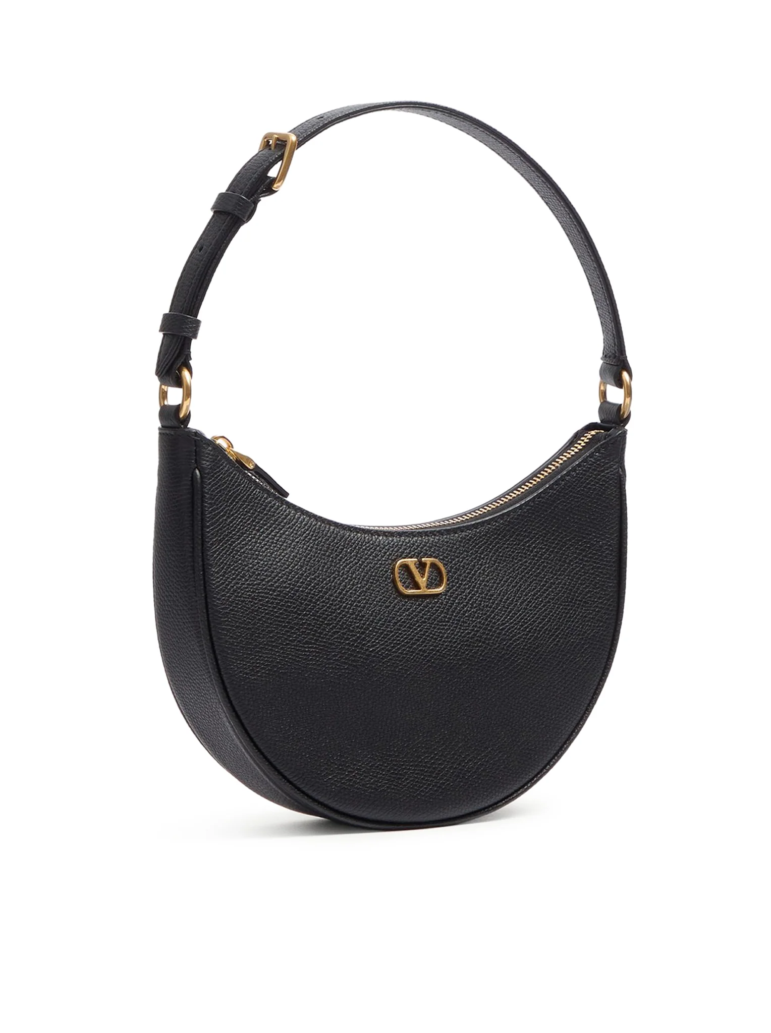 VLOGO SIGNATURE MINI HOBO BAG IN BLACK GARNET CALFSKIN - Image 3