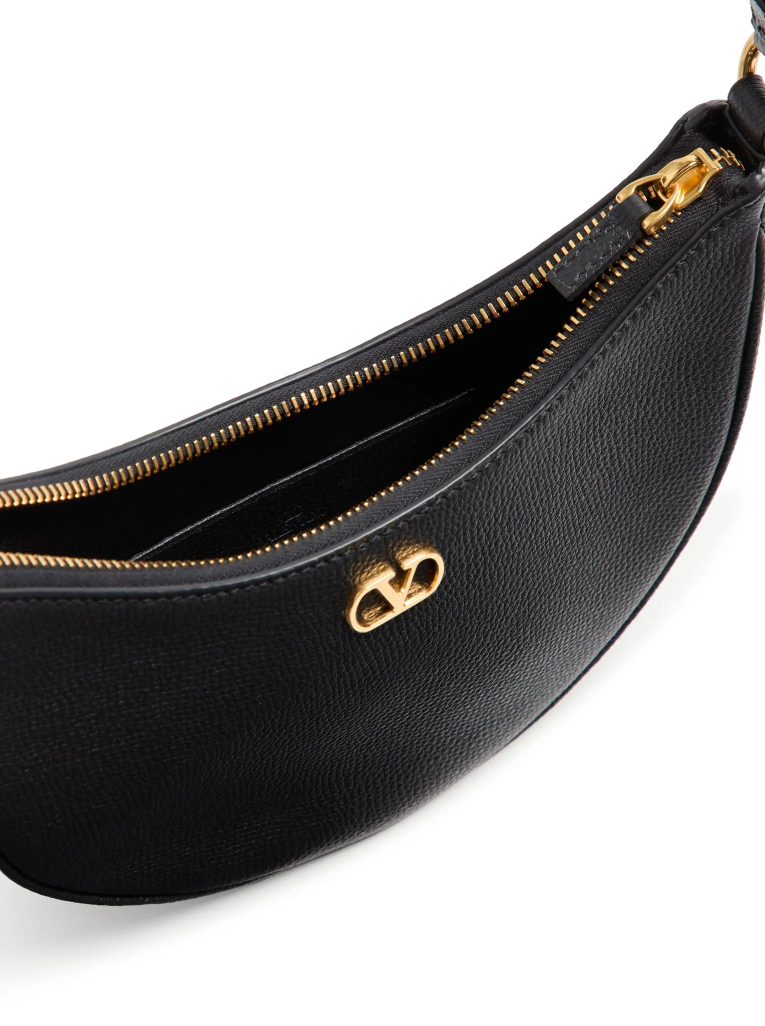 VLOGO SIGNATURE MINI HOBO BAG IN BLACK GARNET CALFSKIN - Image 6
