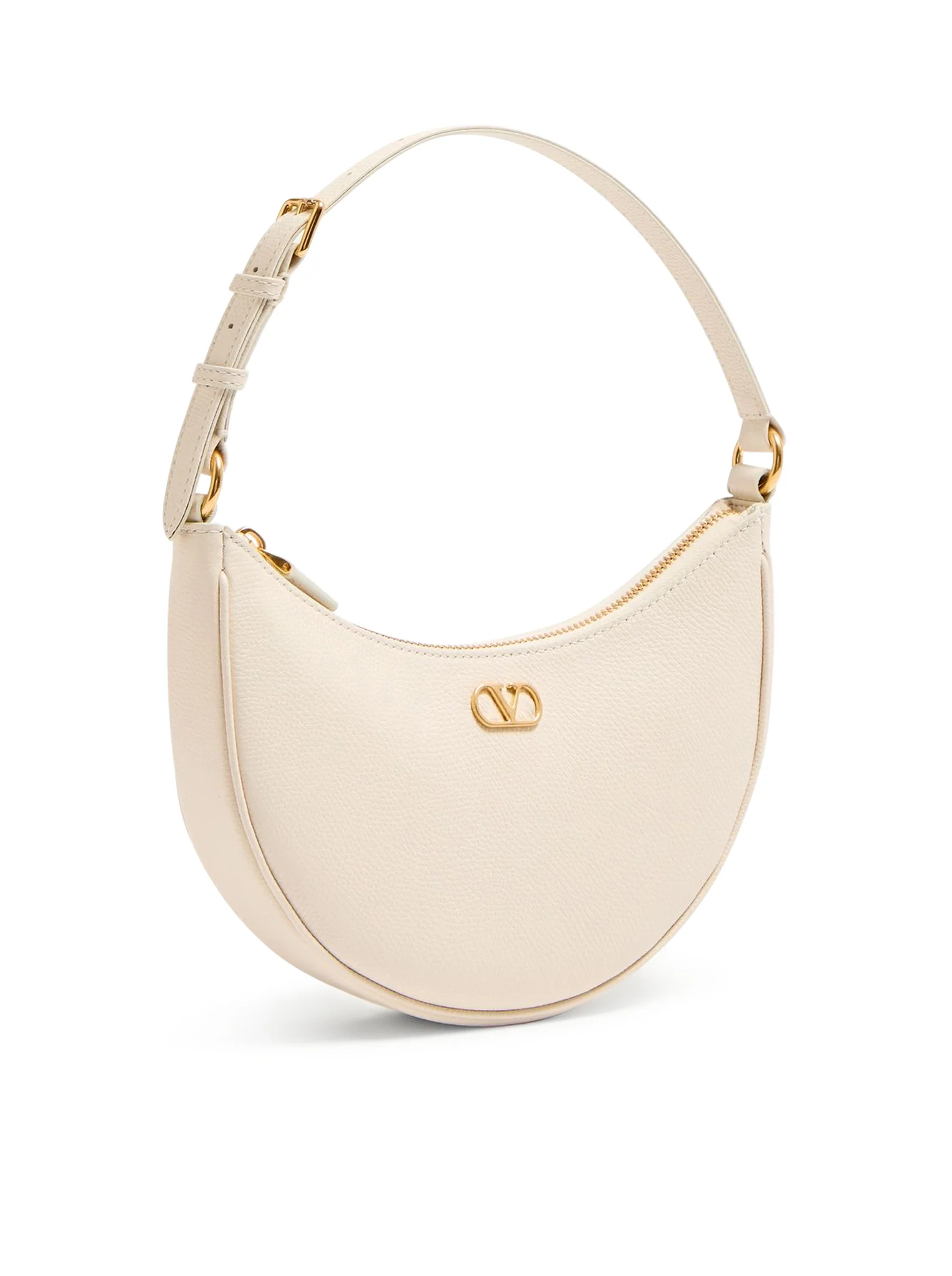 VLOGO SIGNATURE MINI HOBO BAG IN WHITE GARNET CALFSKIN - Image 2