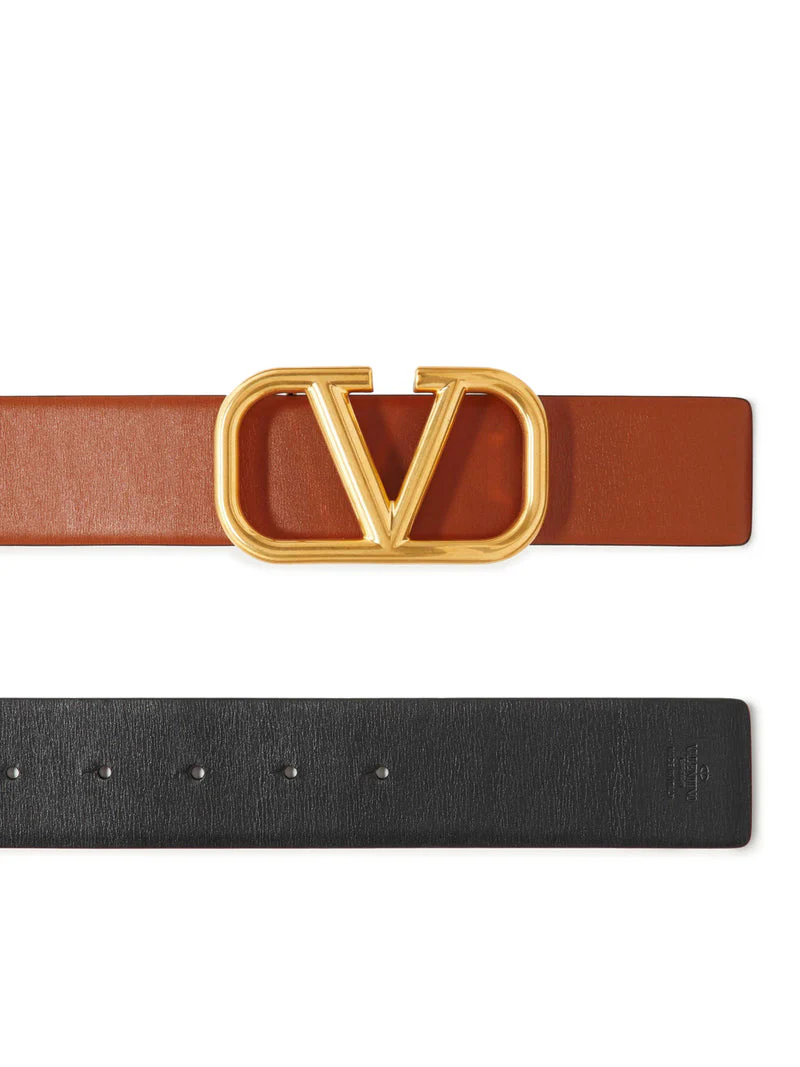 VLOGO SIGNATURE REVERSIBLE BELT IN GLOSSY CALFSKIN 40MM - Image 4