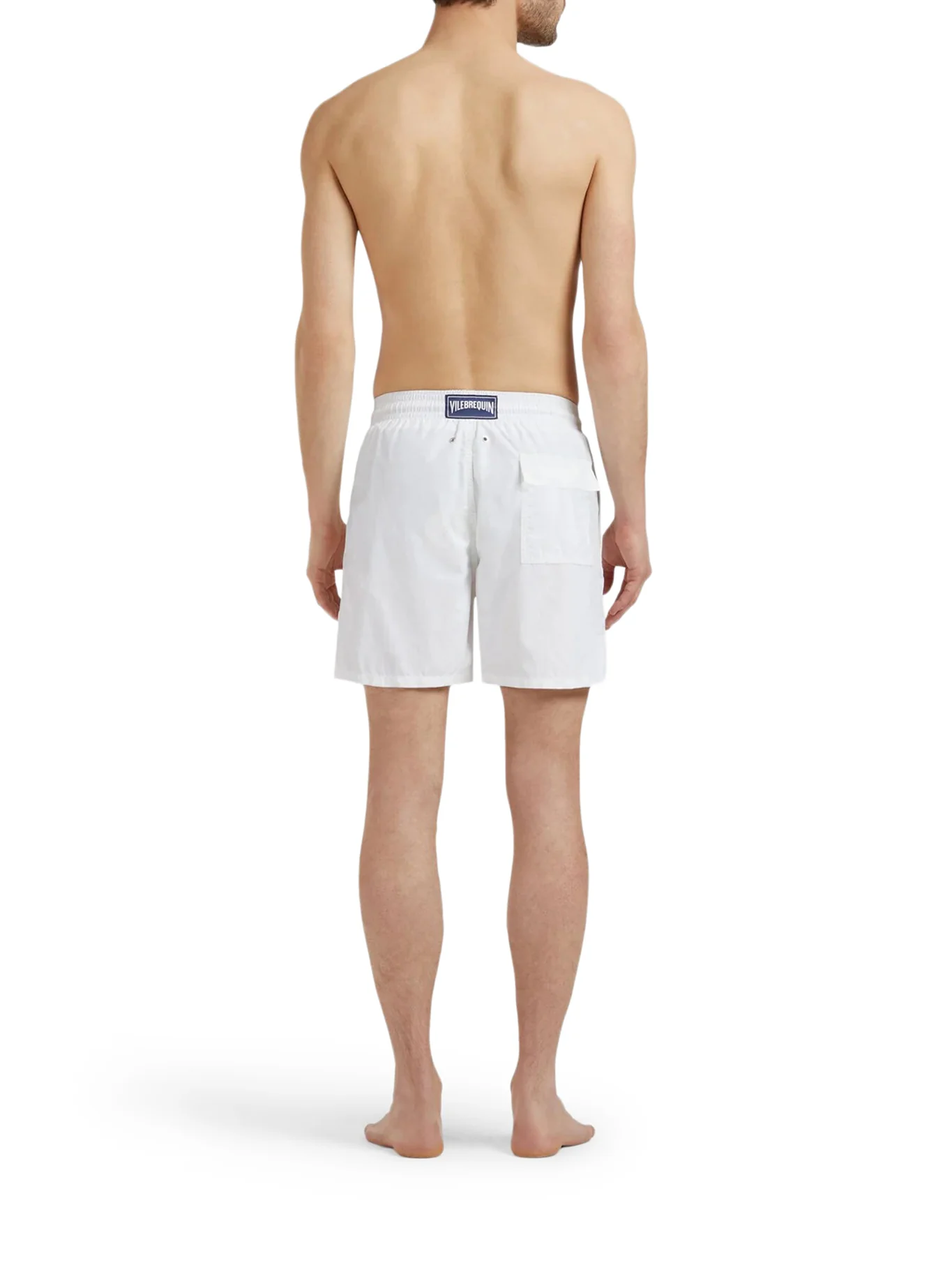 SINGLE COLOR SWIMSUIT WITH ENGRAVED LOGO - Image 3