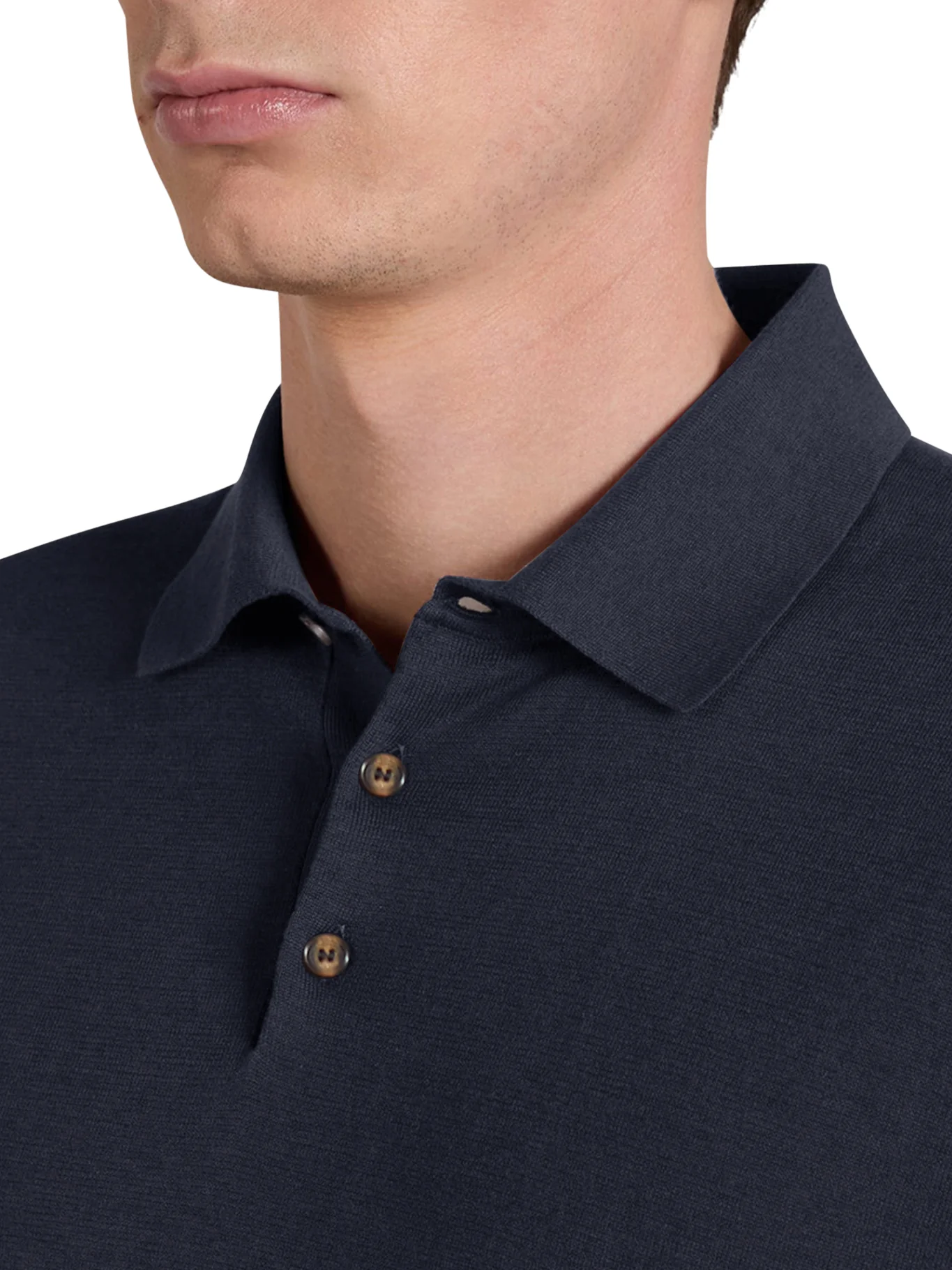 SLIM FIT COTTON AND SILK POLO SHIRT - Image 4