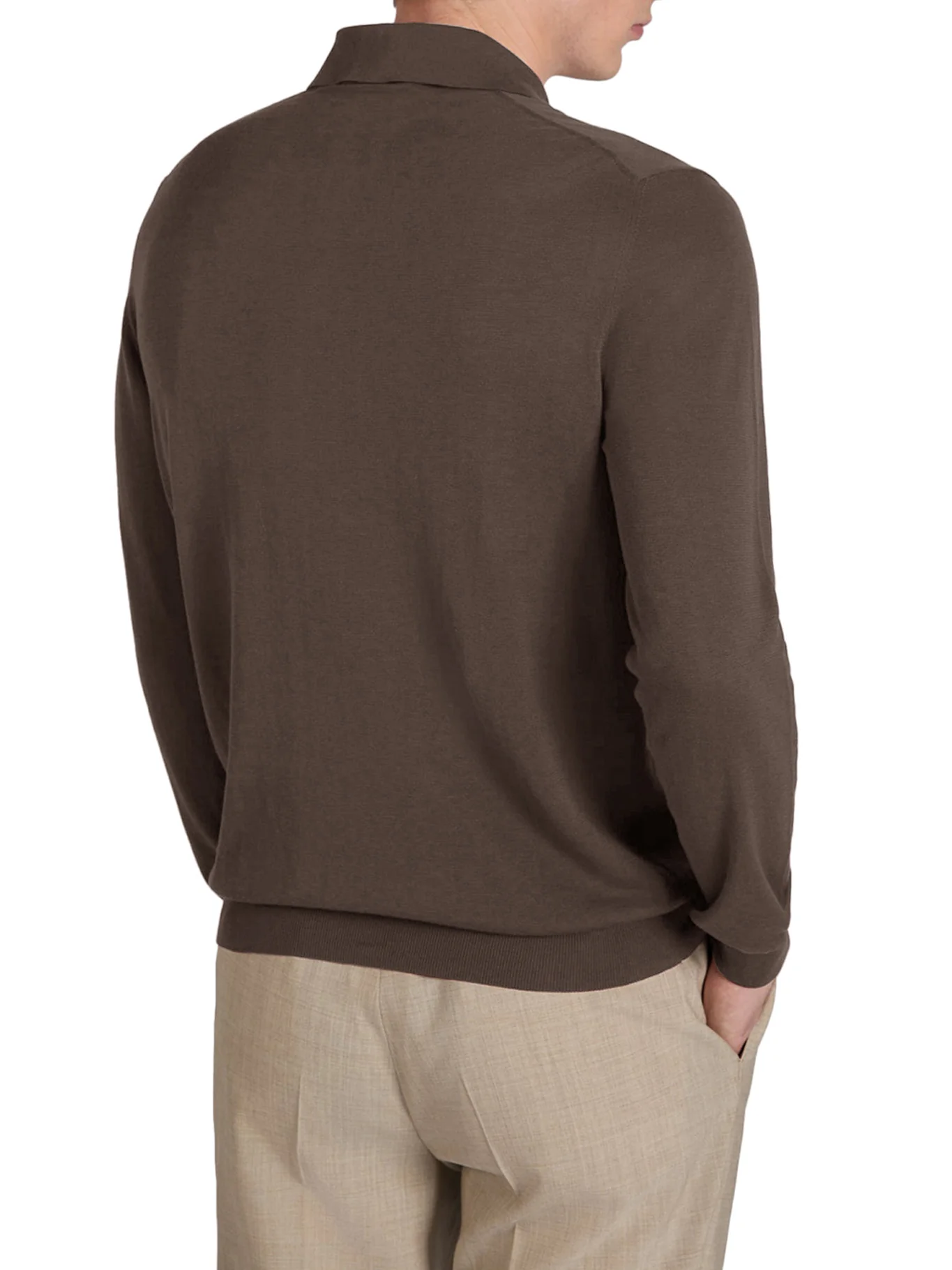 SLIM FIT COTTON AND SILK POLO SHIRT - Image 3