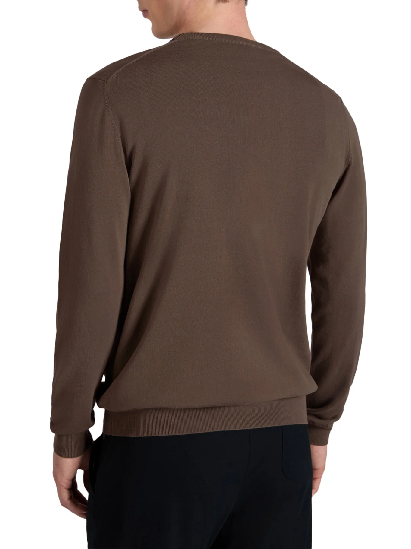 SLIM FIT CREW NECK SWEATER IN COTTON CREPE - Image 3