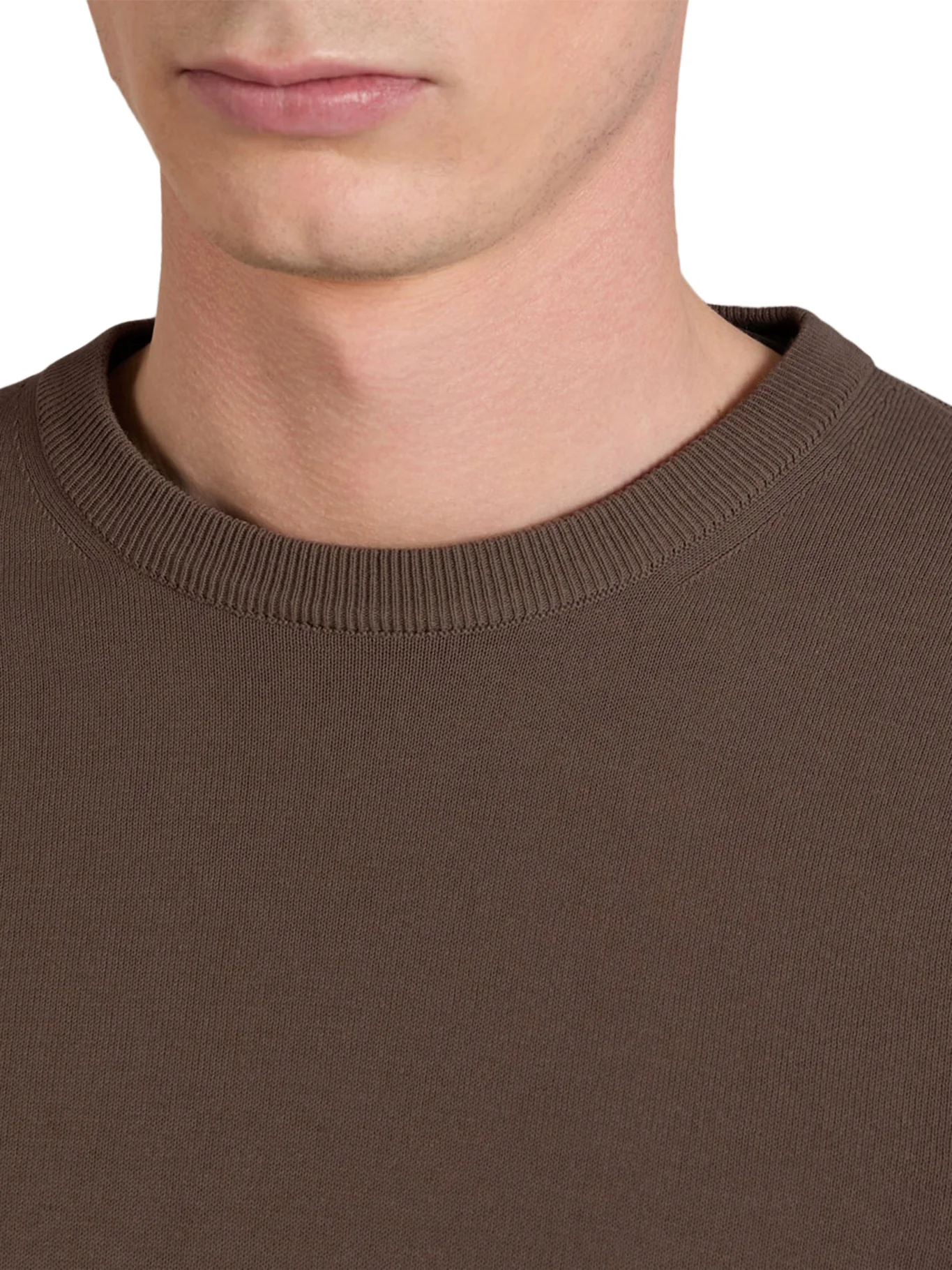 SLIM FIT CREW NECK SWEATER IN COTTON CREPE - Image 4
