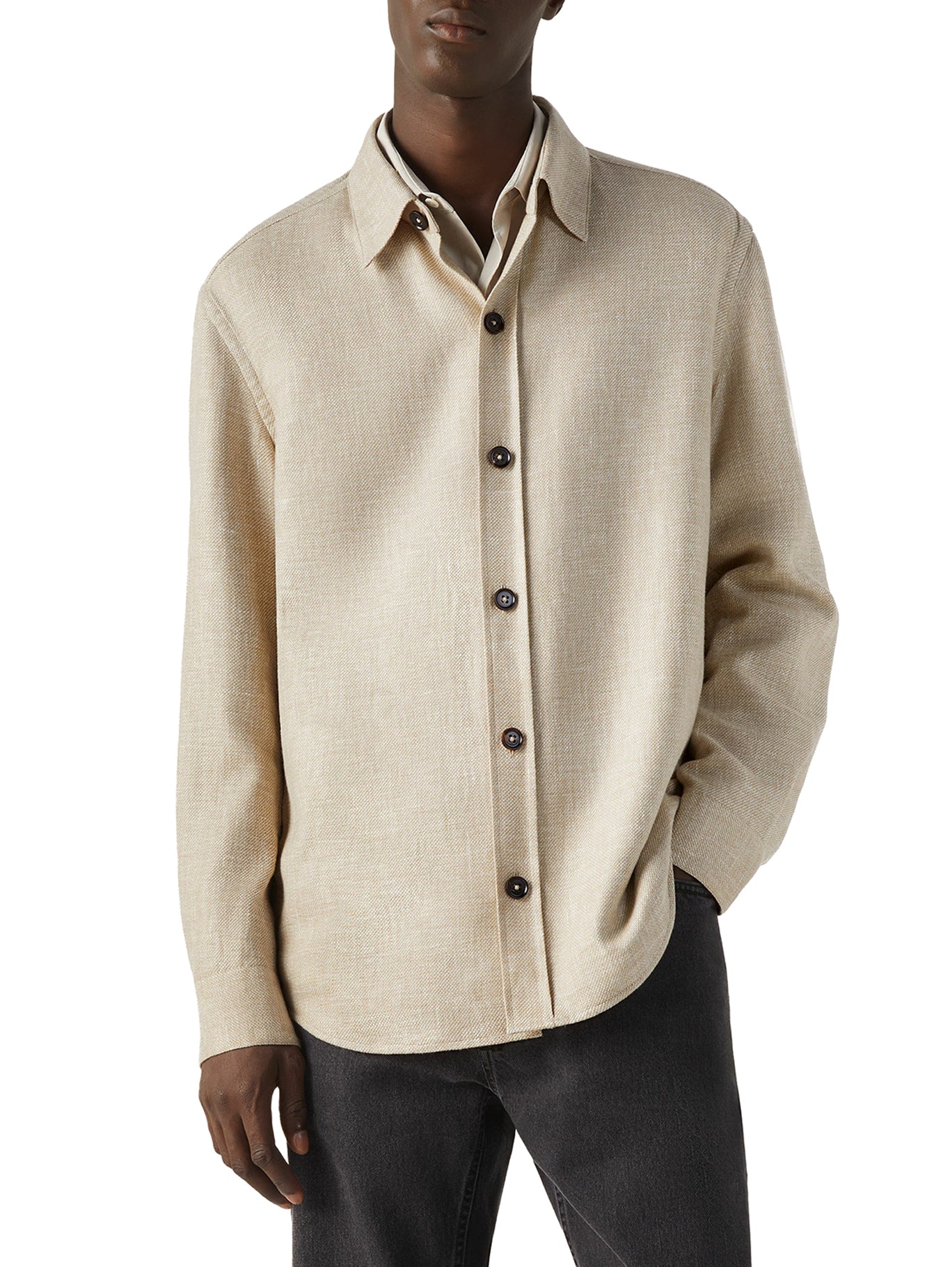 OVERSHIRT IN CASHMERE LINEN AND SILK - Image 3