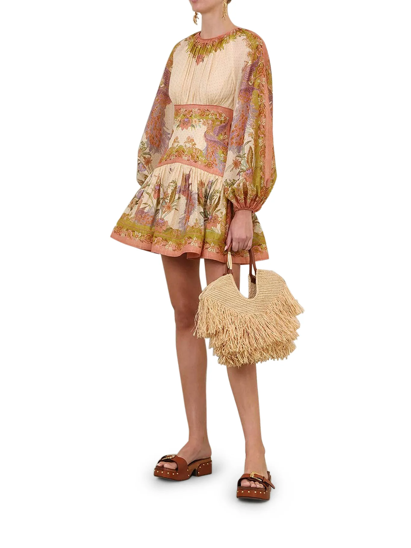 INDRA MINI DRESS IN COTTON AND SILK BLEND - Image 2