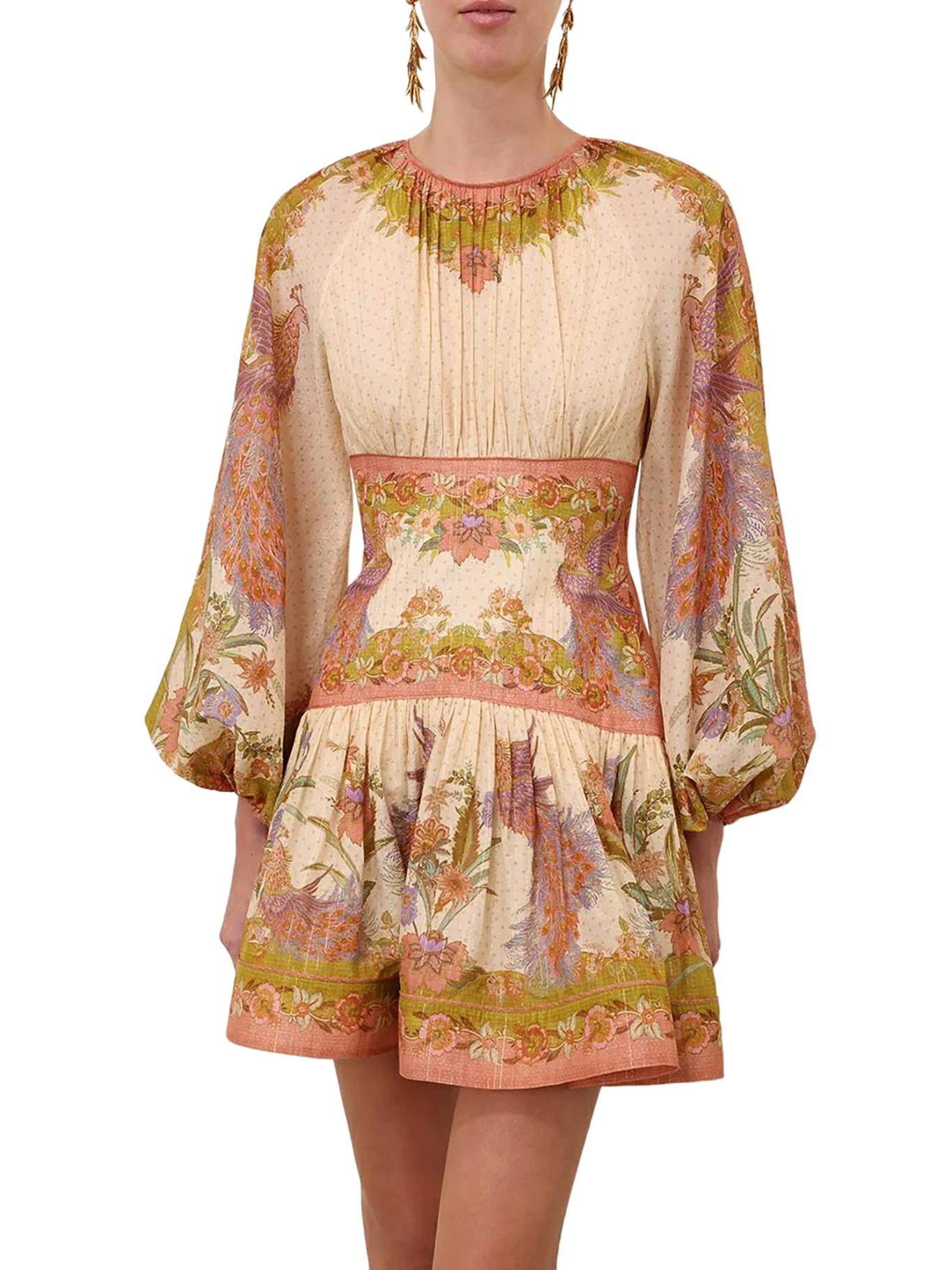 INDRA MINI DRESS IN COTTON AND SILK BLEND - Image 3