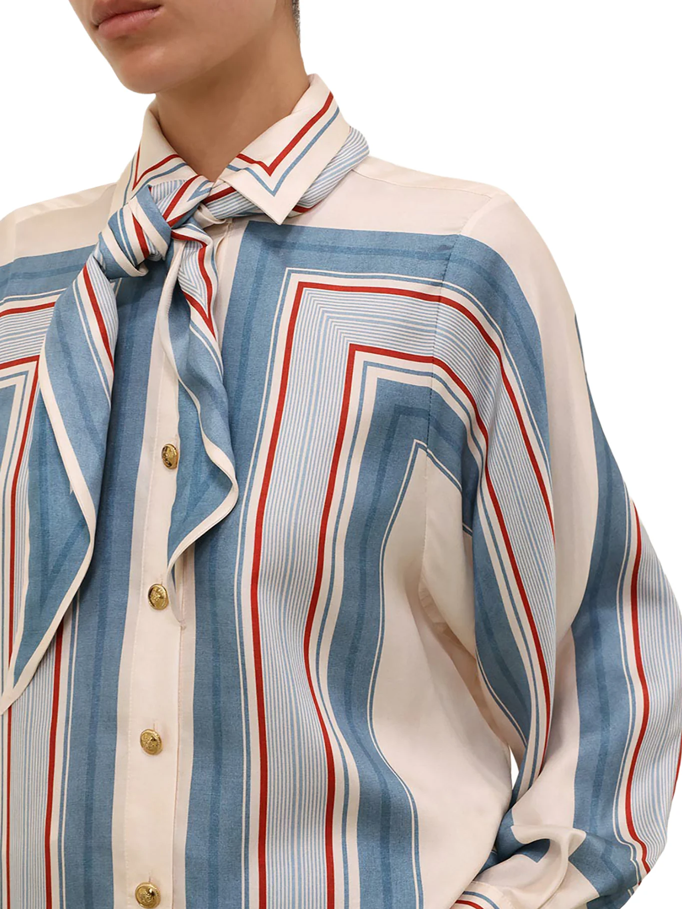 SHIRT WITH STRIPED TICKING SCARF - Image 5